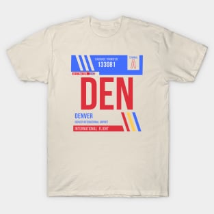 Denver (DEN) Airport Code Baggage Tag T-Shirt